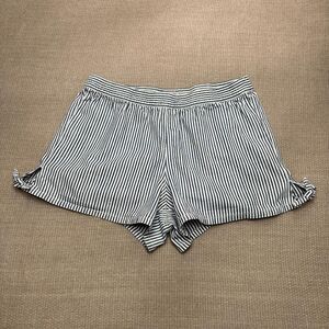 Classic Blue & White Striped Preppy High Rise Madewell Shorts Cotton Pj Lounge